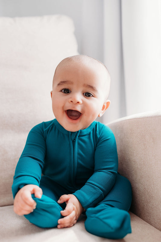 The Real Teal Ribbed Romper