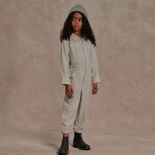 Coverall Jumpsuit - Black Pinstripe