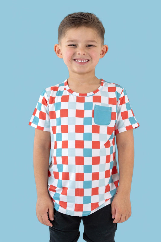 USA CHECKERS DREAM POCKET TEE