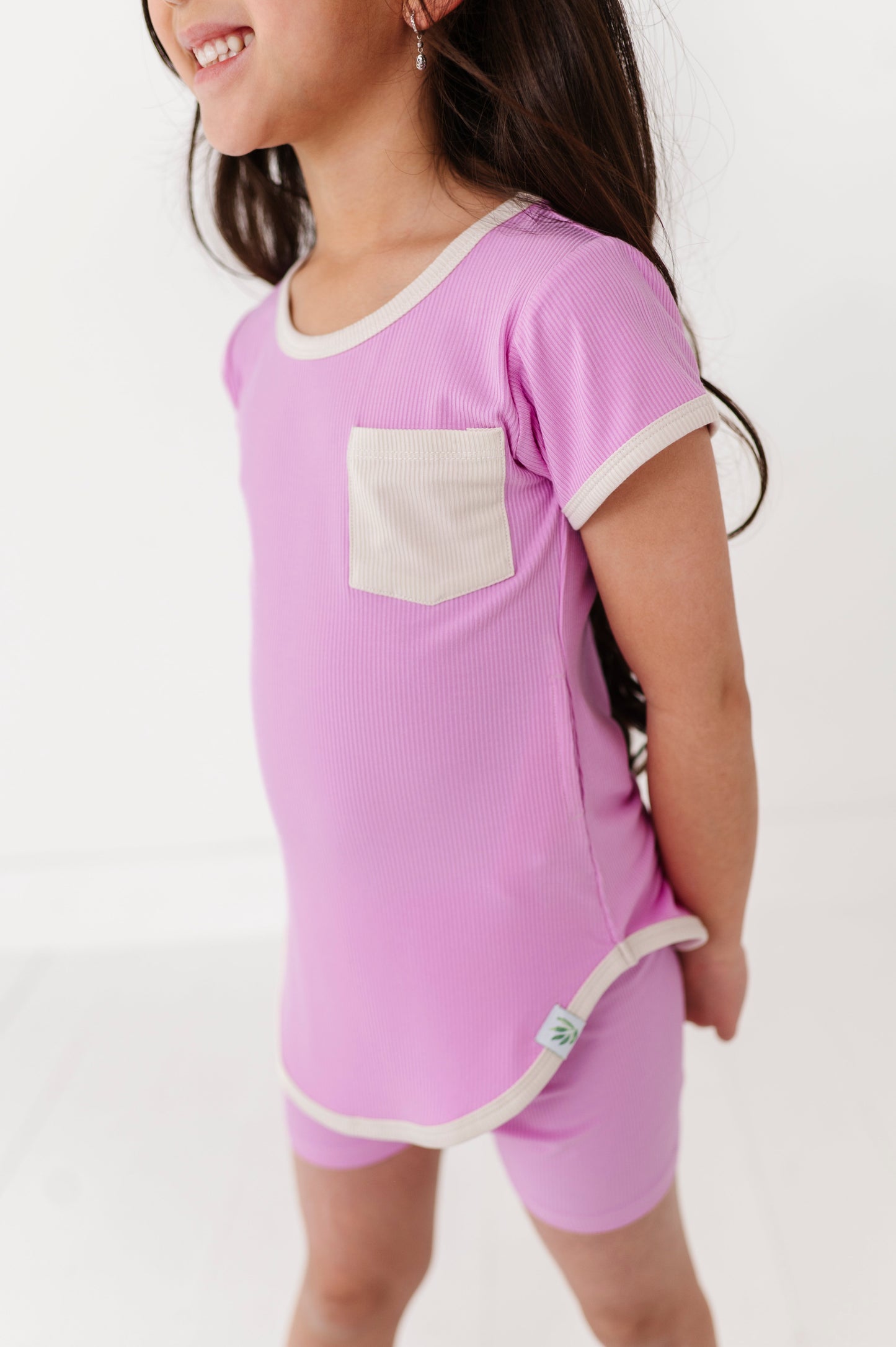 LAVENDER | T-Shirt Dress + Shorts RIB SET