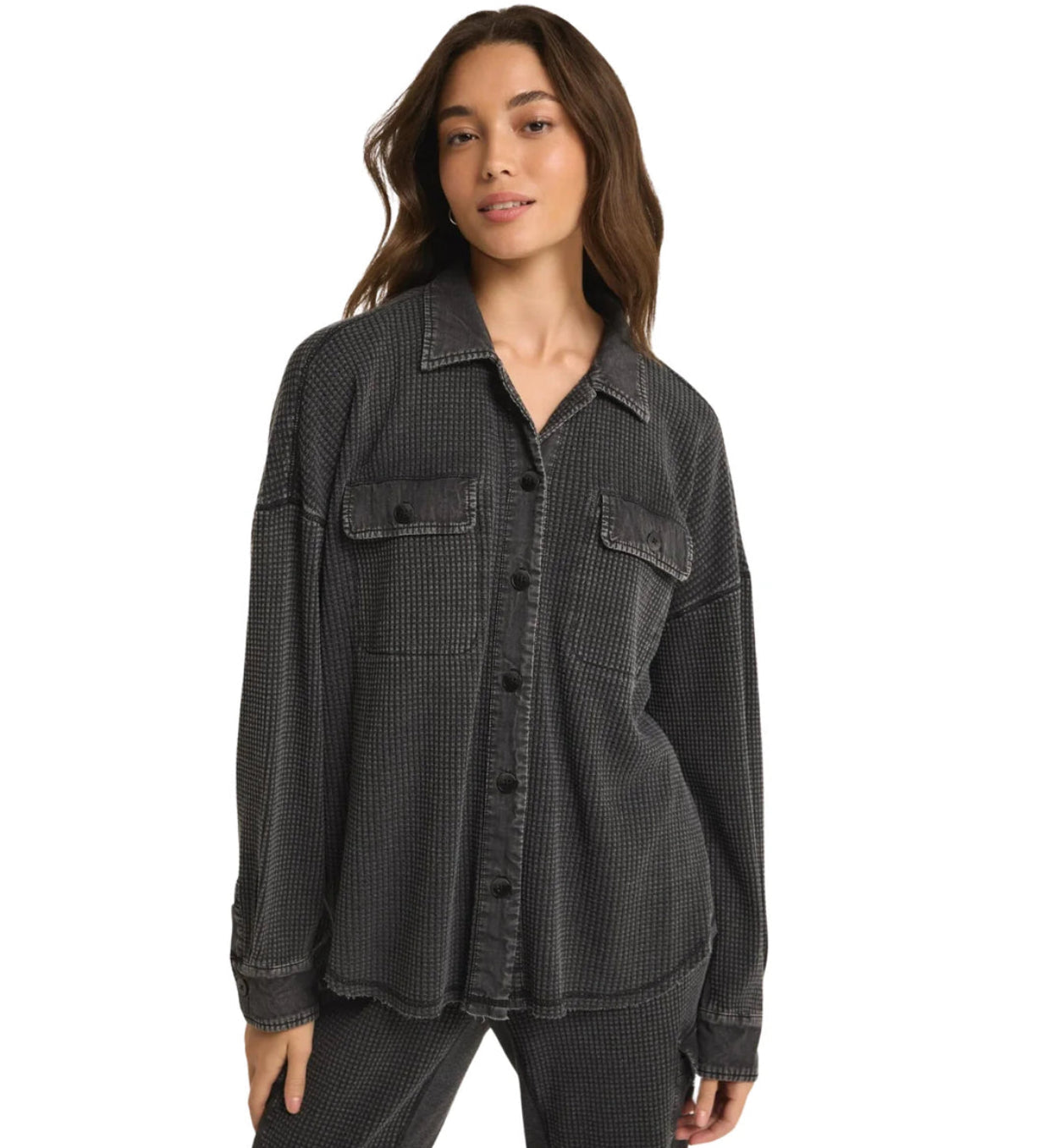 Z Supply - Elijah Waffle Jacket, Black