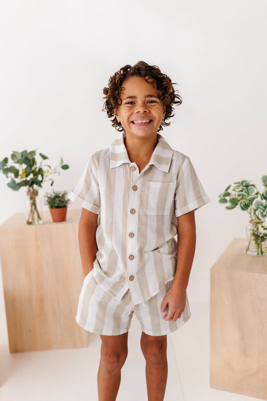 Green Coastal Stripe | Boys Set