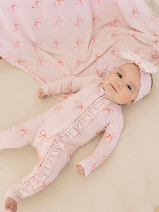 Bows | Bamboo Zip Pajamas