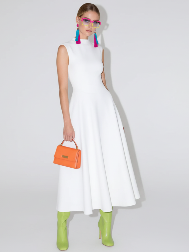 Elegant Sleeveless High-Waist A-Line Dress