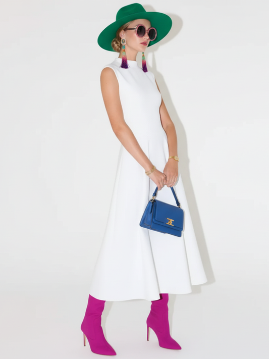 Elegant Sleeveless High-Waist A-Line Dress