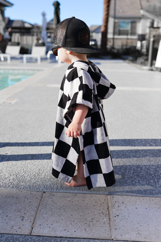 DRY DAZE AHEAD • CHECKERED HOODED TOWEL