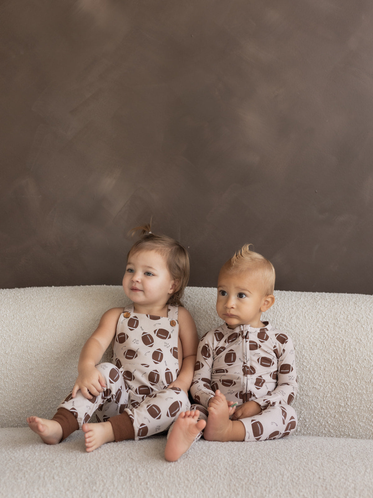Football (Ribbed) | Bamboo Zipper Pajamas