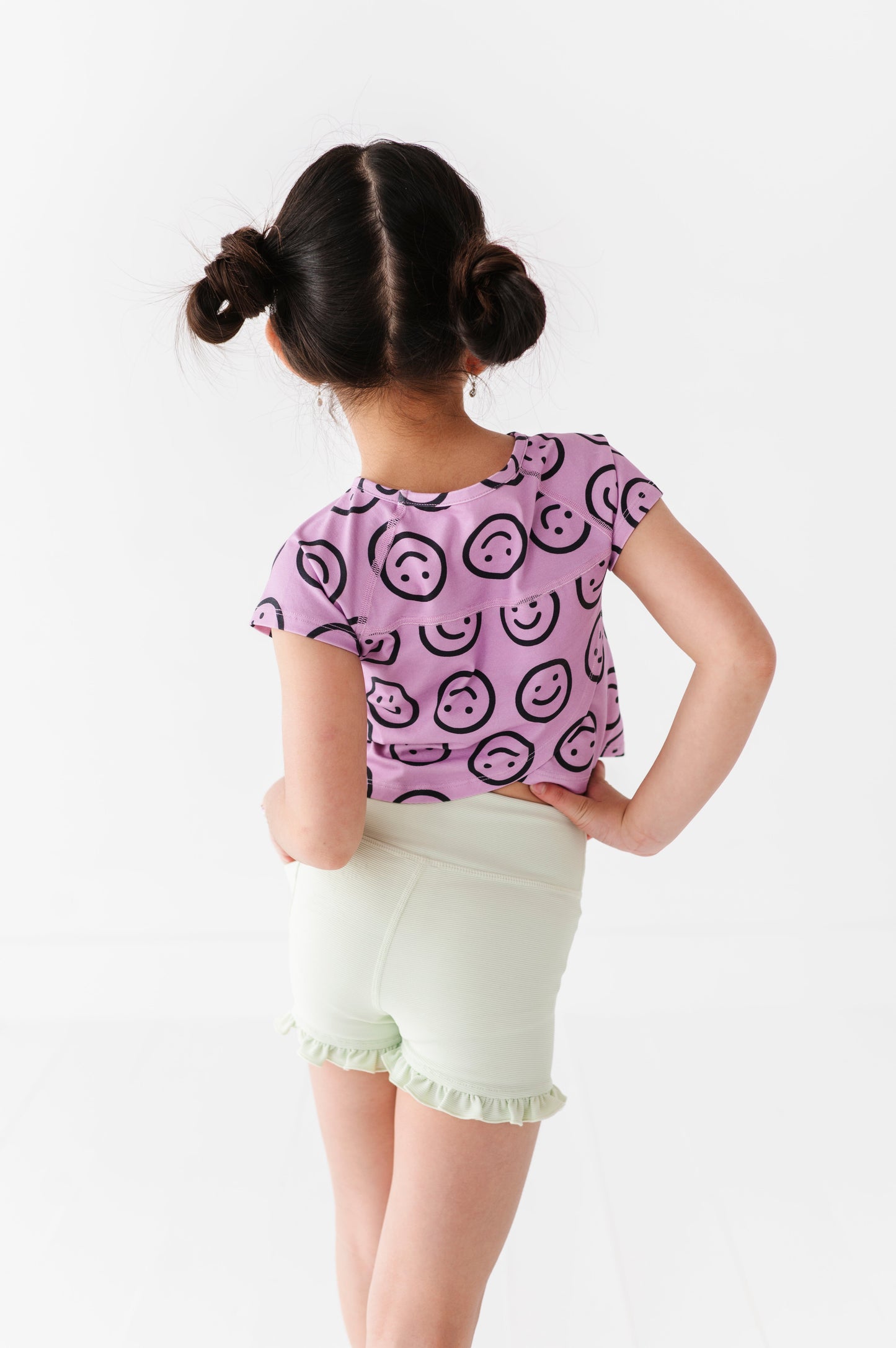 Mauve Smilies | Cross Back Tee