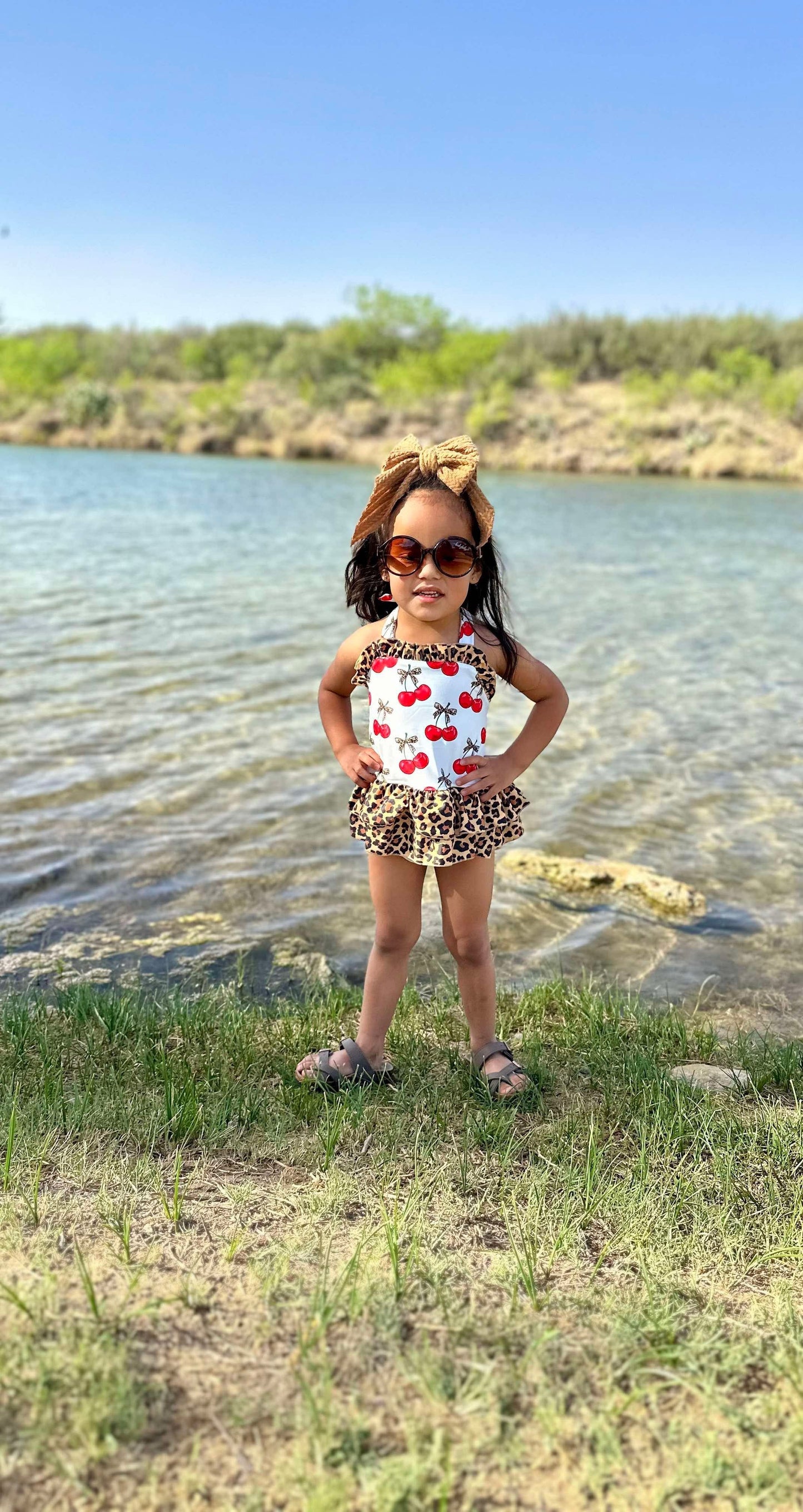 Cherry-licious Ruffled Swim Suit
