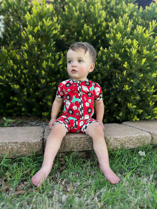Luck Of The Draw Bamboo Shortie Romper