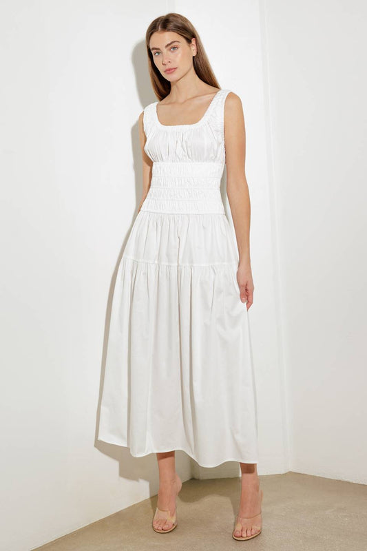 LOVELIEST LOOKS WOVEN MIDI DRESS