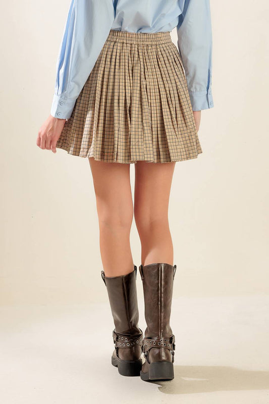 IN MY MEMORIES WOVEN PLAID SKIRT