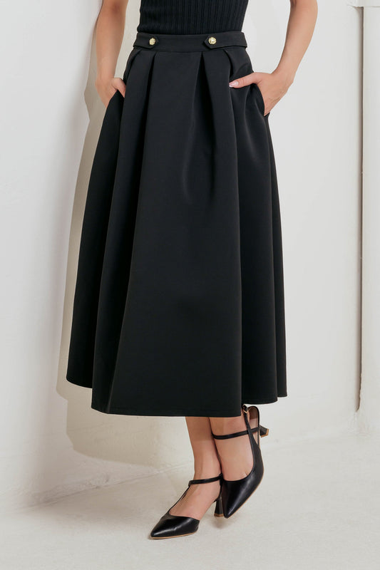 EDGE AFFAIR WOVEN FULL MIDI SKIRT