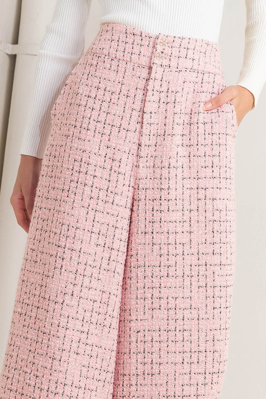 ROSÉ EDGE ENSEMBLE TWEED PANTS
