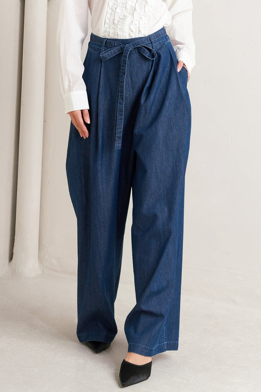 RELAXED TAILORED DENIM LOOSE FITTING PANTS