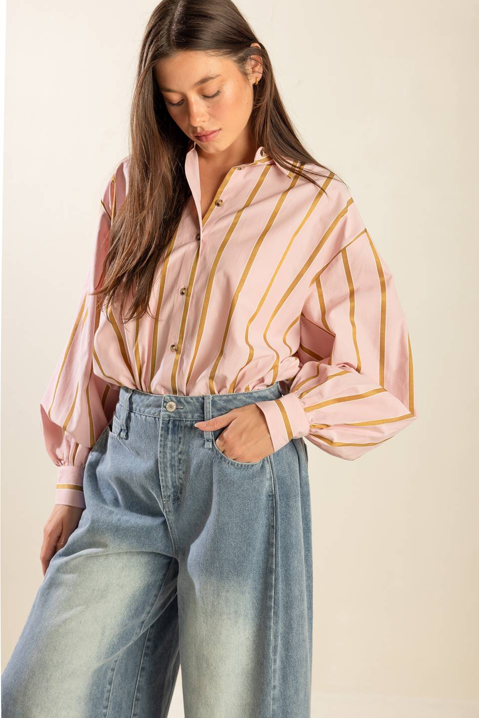 WHERE I'LL BE OVERSIZE WOVEN TOP