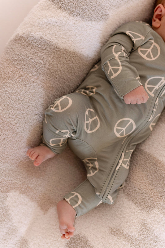 Bamboo Zip Pajamas | Peace