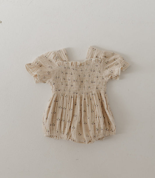Ruffle Muslin Romper | Flora