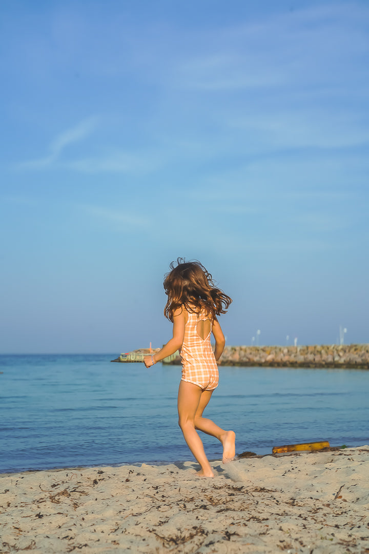Sweetheart 1 Piece Swimsuit | UPF + Recycled - Buckwheat Plaid