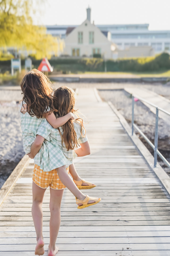 Oversized T-Shirt | Organic Cotton Jersey - Fern Plaid