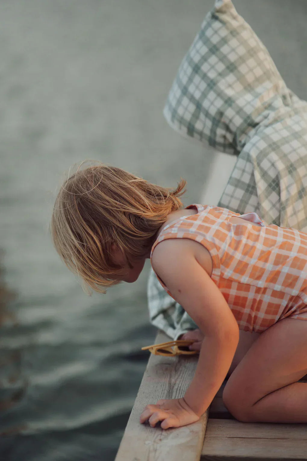 Sweetheart 1 Piece Swimsuit | UPF + Recycled - Buckwheat Plaid