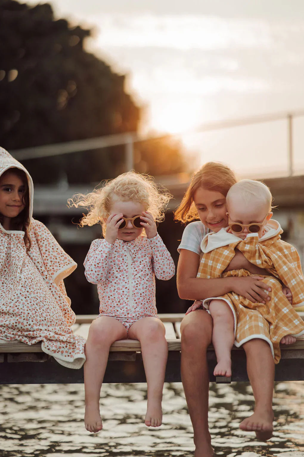 Long Sleeve Rashguard Ruffle Swimsuit | UPF + Recycled - Sunset Meadow