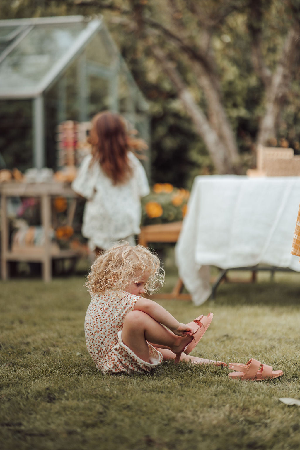 Retro Shorts | Organic Cotton Terry - Sunset Meadow