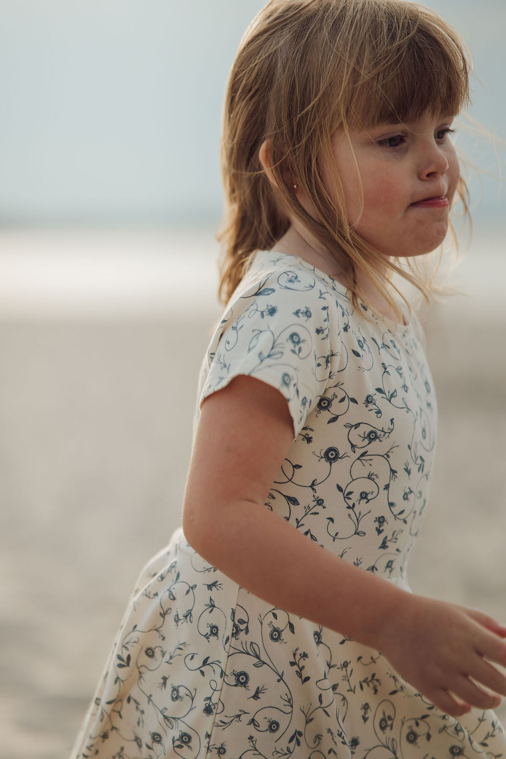 Sweetheart Twirl Dress | Organic Cotton Jersey - Scandi Floral