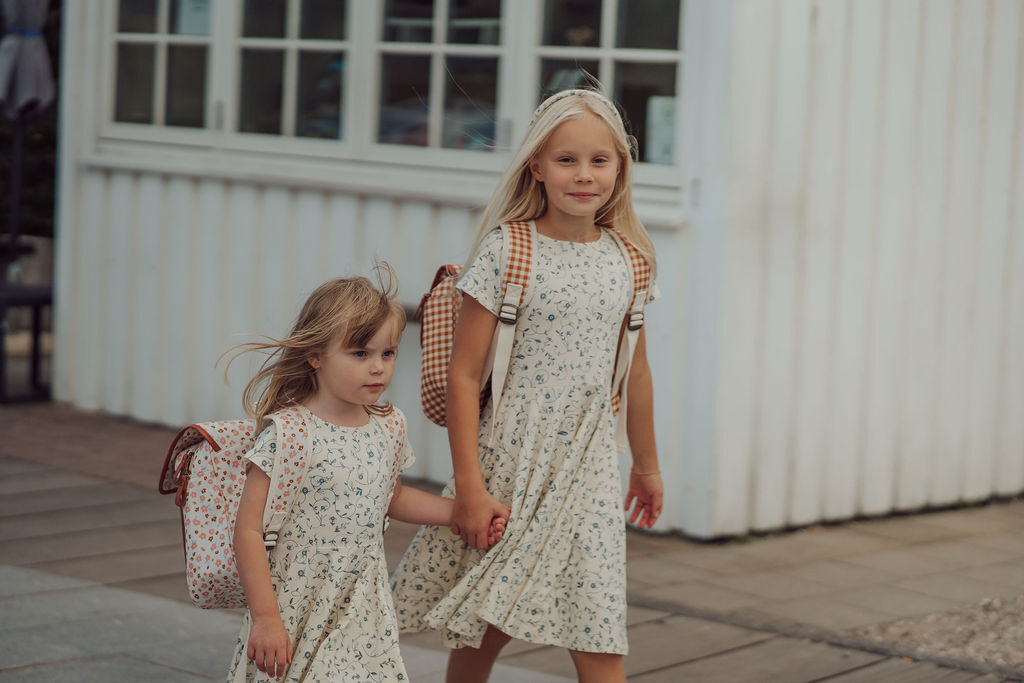 Sweetheart Twirl Dress | Organic Cotton Jersey - Scandi Floral