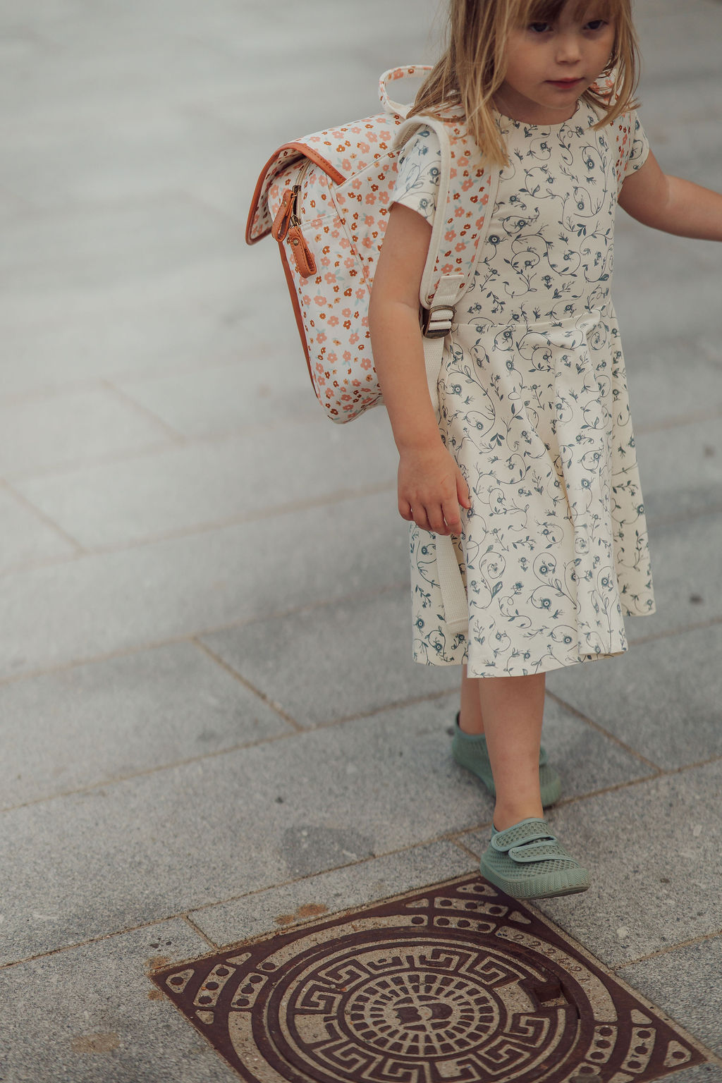 Sweetheart Twirl Dress | Organic Cotton Jersey - Scandi Floral