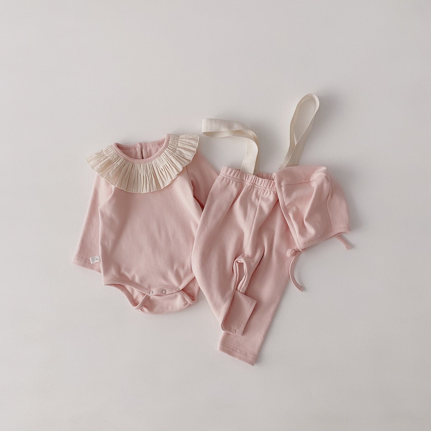 Frill Bodysuit Suspender Leggings Set