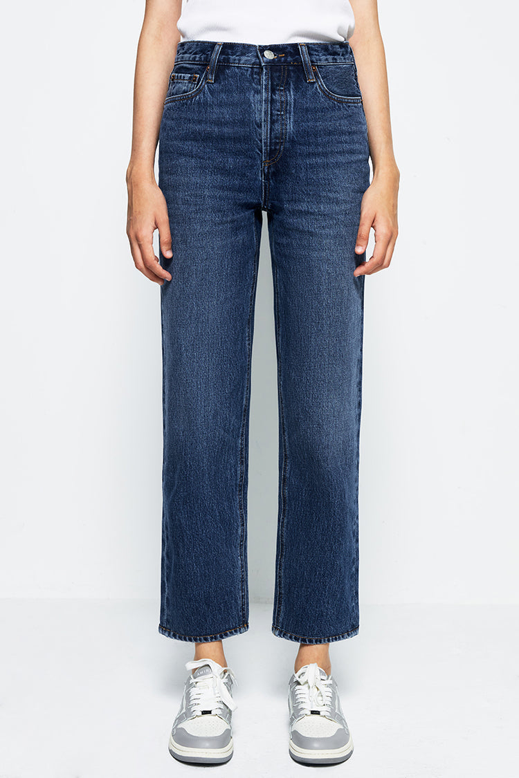 Manhattan High Rise Straight Ankle Jeans