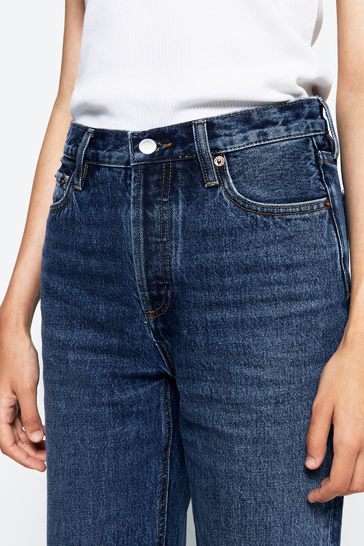 Manhattan High Rise Straight Ankle Jeans