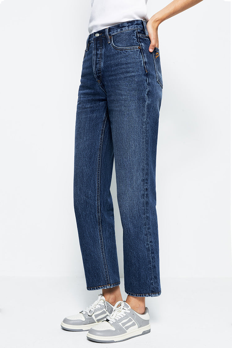 Manhattan High Rise Straight Ankle Jeans