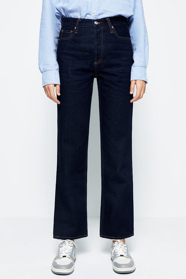 Manhattan High Rise Straight Ankle Jeans