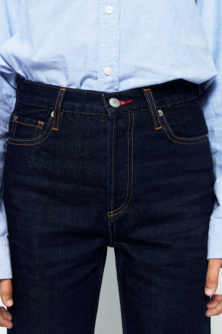 Manhattan High Rise Straight Ankle Jeans