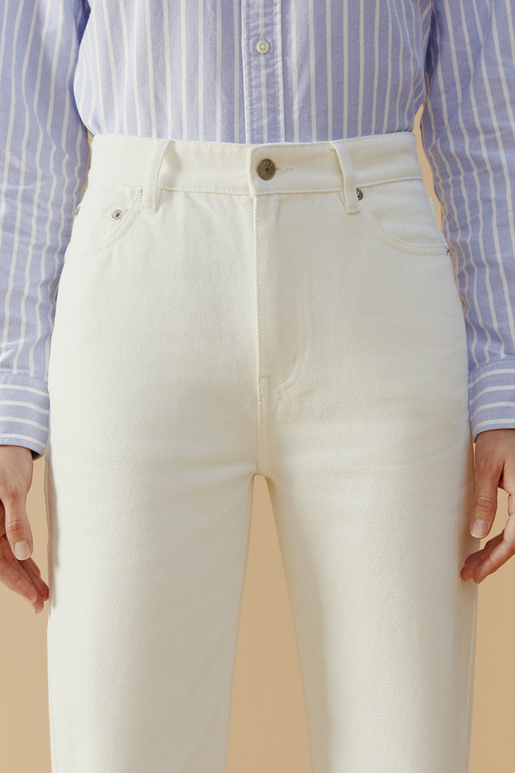 Manhattan High Rise Straight Ankle Jeans