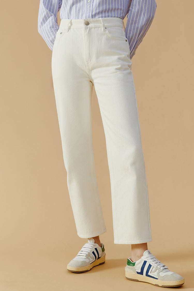 Manhattan High Rise Straight Ankle Jeans