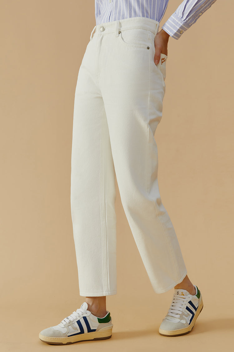 Manhattan High Rise Straight Ankle Jeans