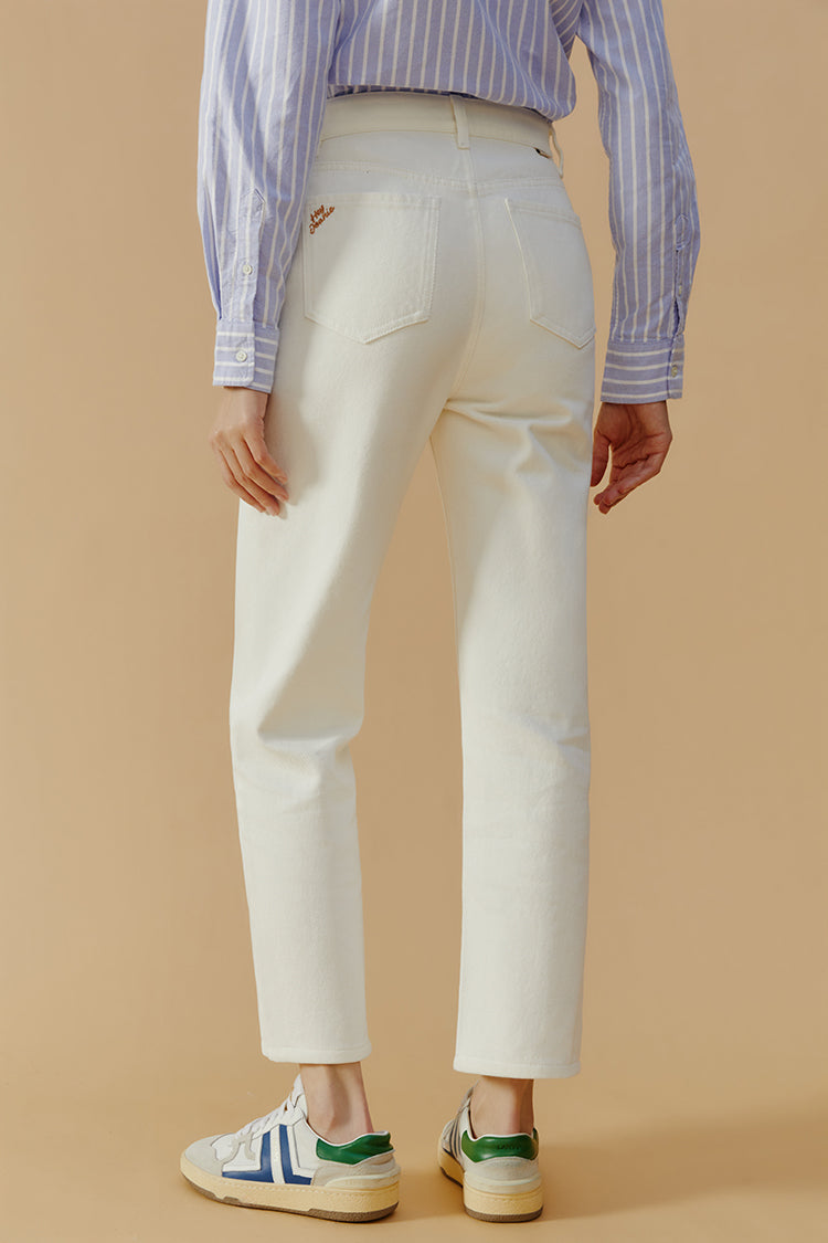 Manhattan High Rise Straight Ankle Jeans