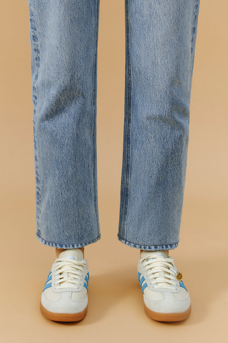 Manhattan High Rise Straight Ankle Jeans