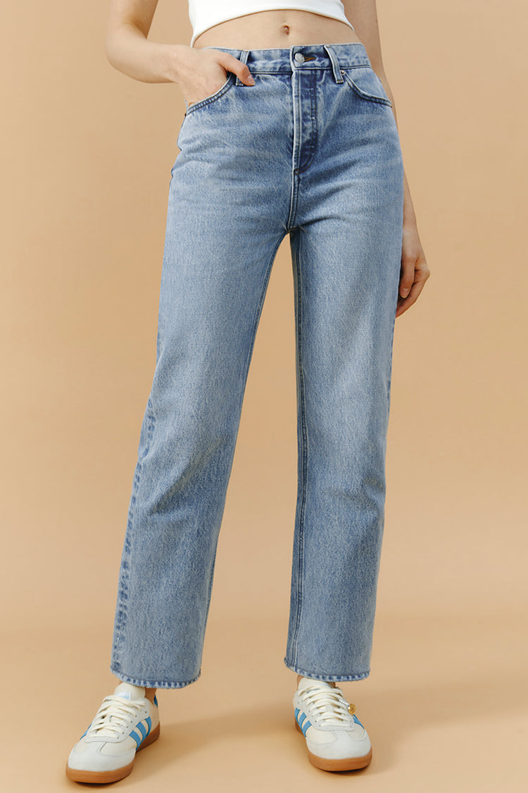 Manhattan High Rise Straight Ankle Jeans