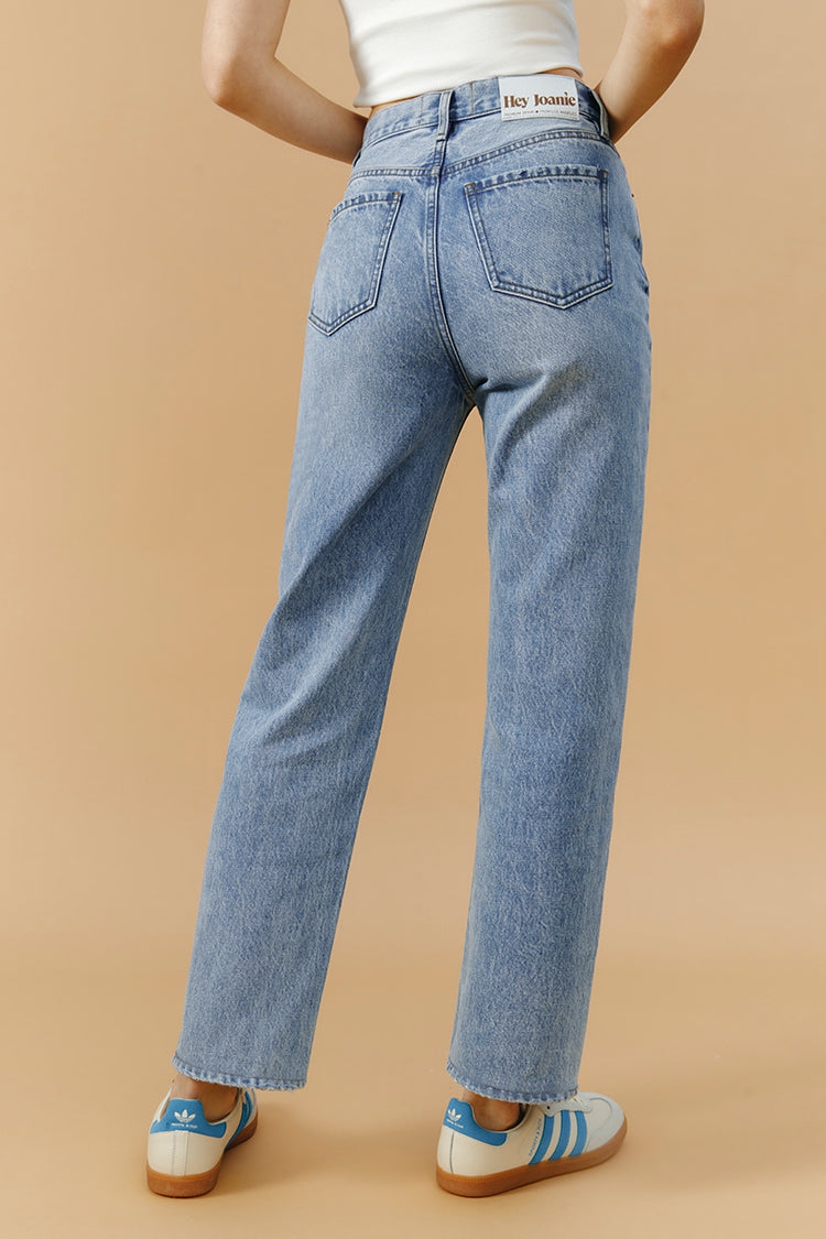Manhattan High Rise Straight Ankle Jeans
