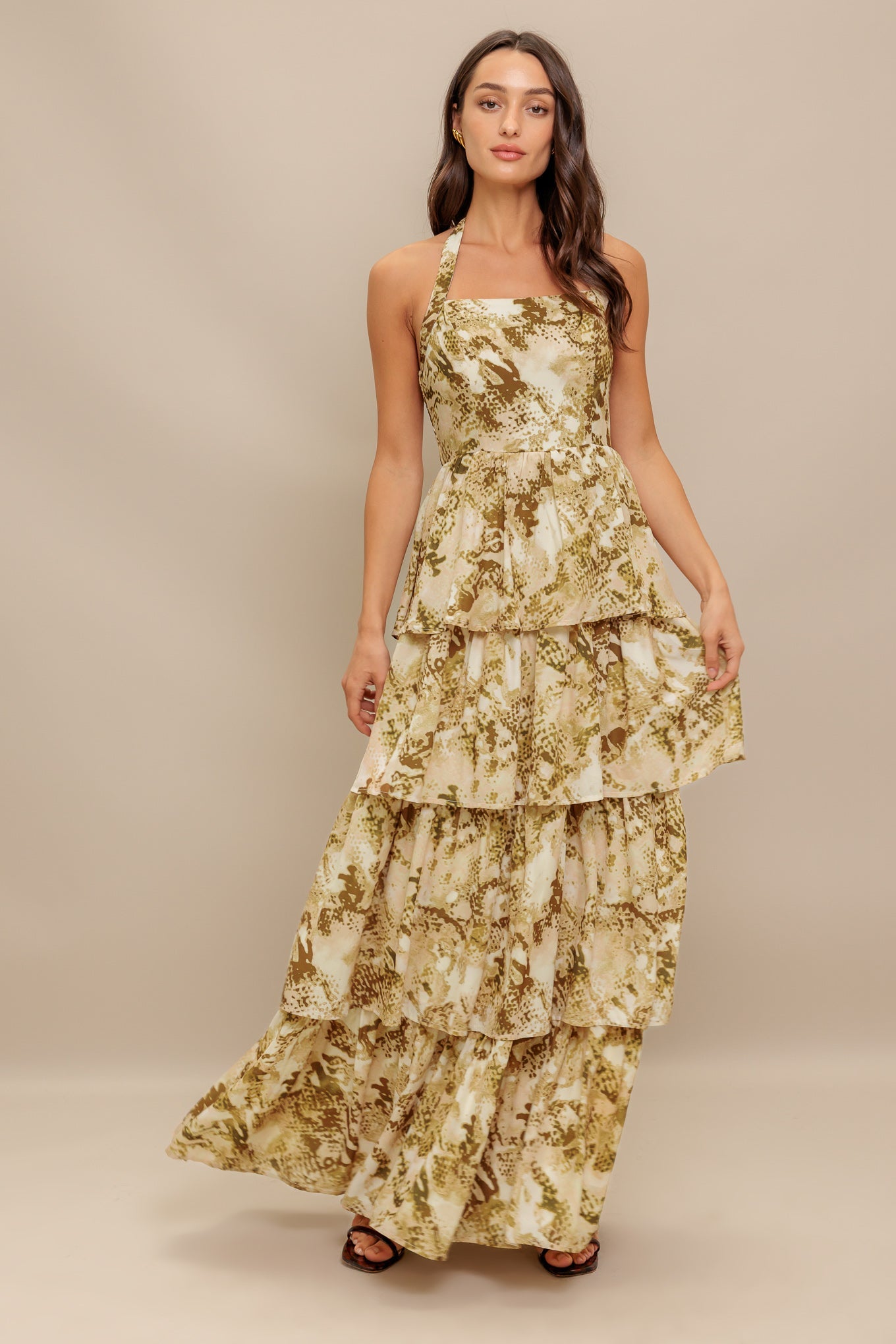 SUNSET BOTANICAL WOVEN MAXI DRESS