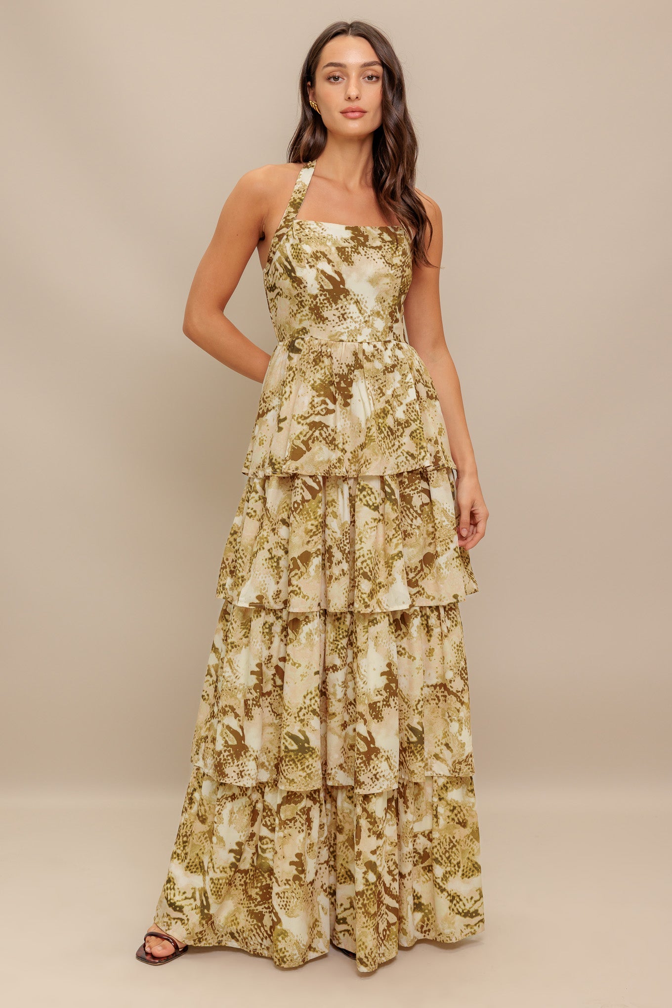 SUNSET BOTANICAL WOVEN MAXI DRESS