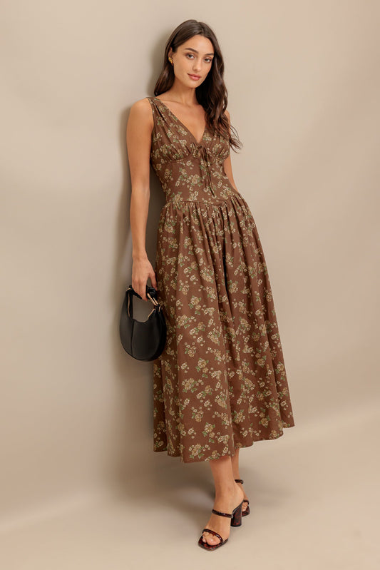 SAND & SHADOW WOVEN MIDI DRESS