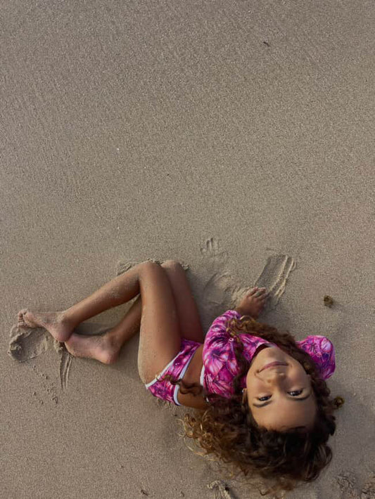 Stevie Two Piece Kids Swimsuit - Hibiscus Hunny