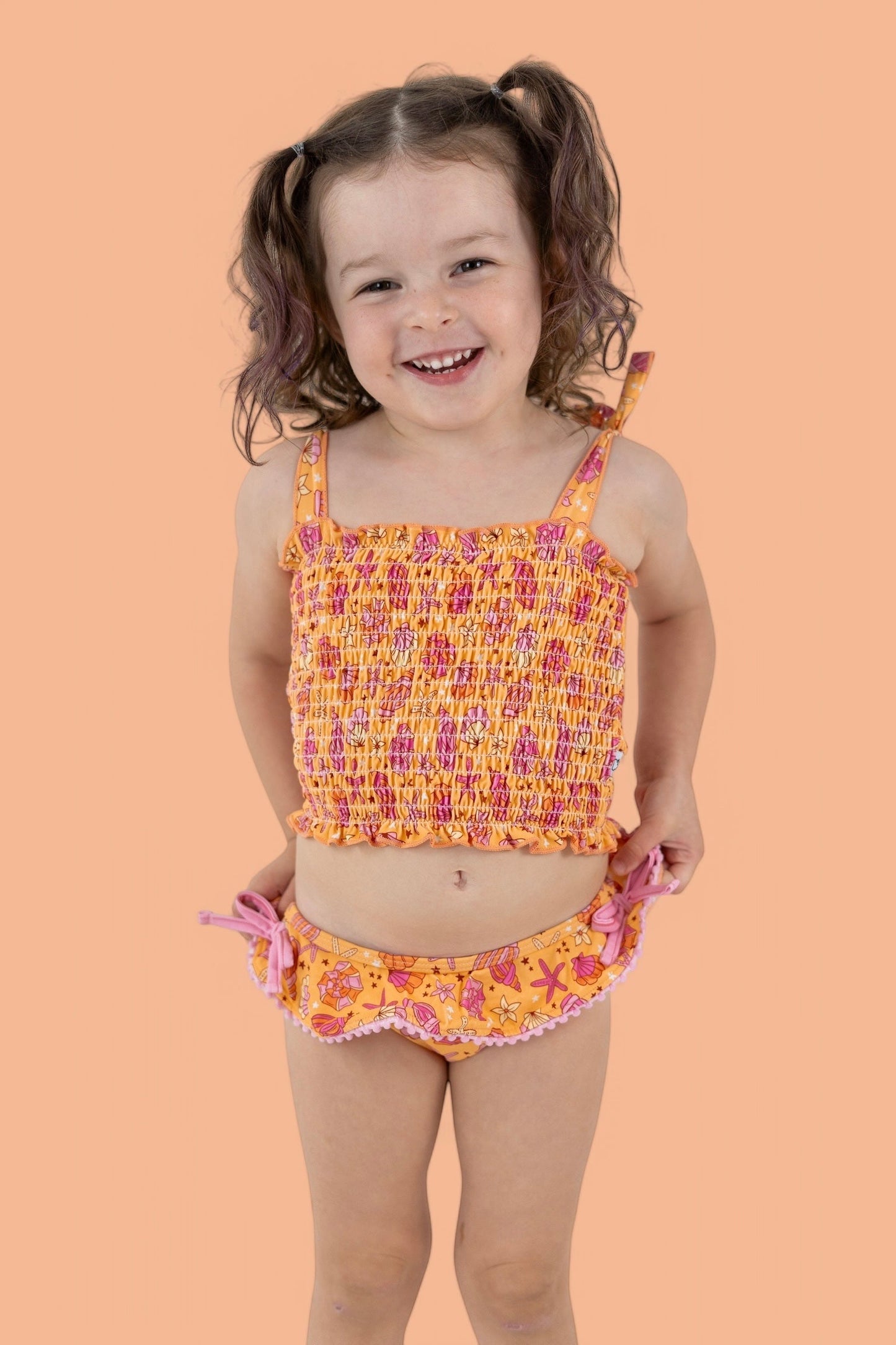 SHELLO SUMMER DREAM SMOCKED TANKINI TWO PIECE SWIM SUIT