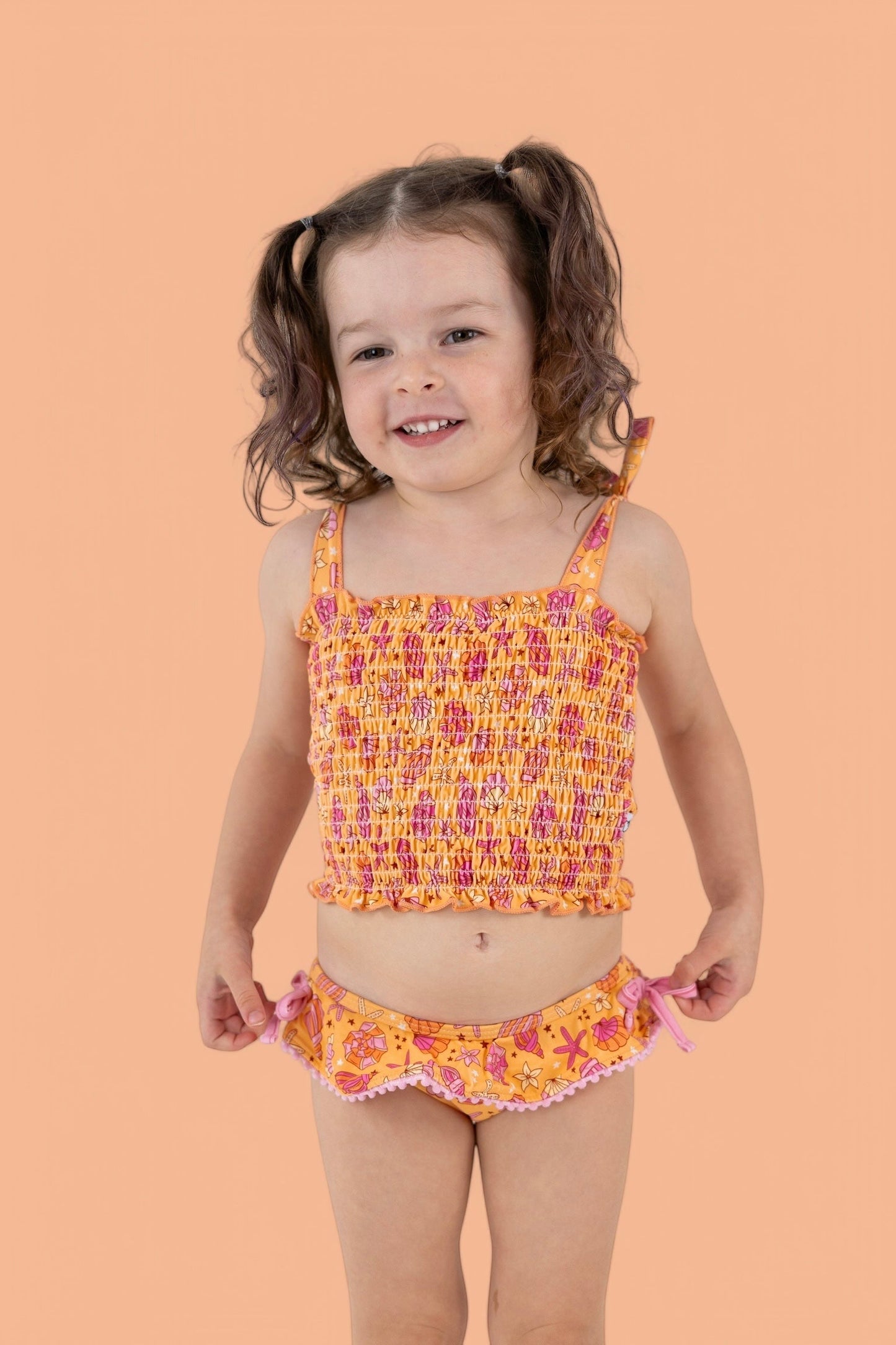 SHELLO SUMMER DREAM SMOCKED TANKINI TWO PIECE SWIM SUIT