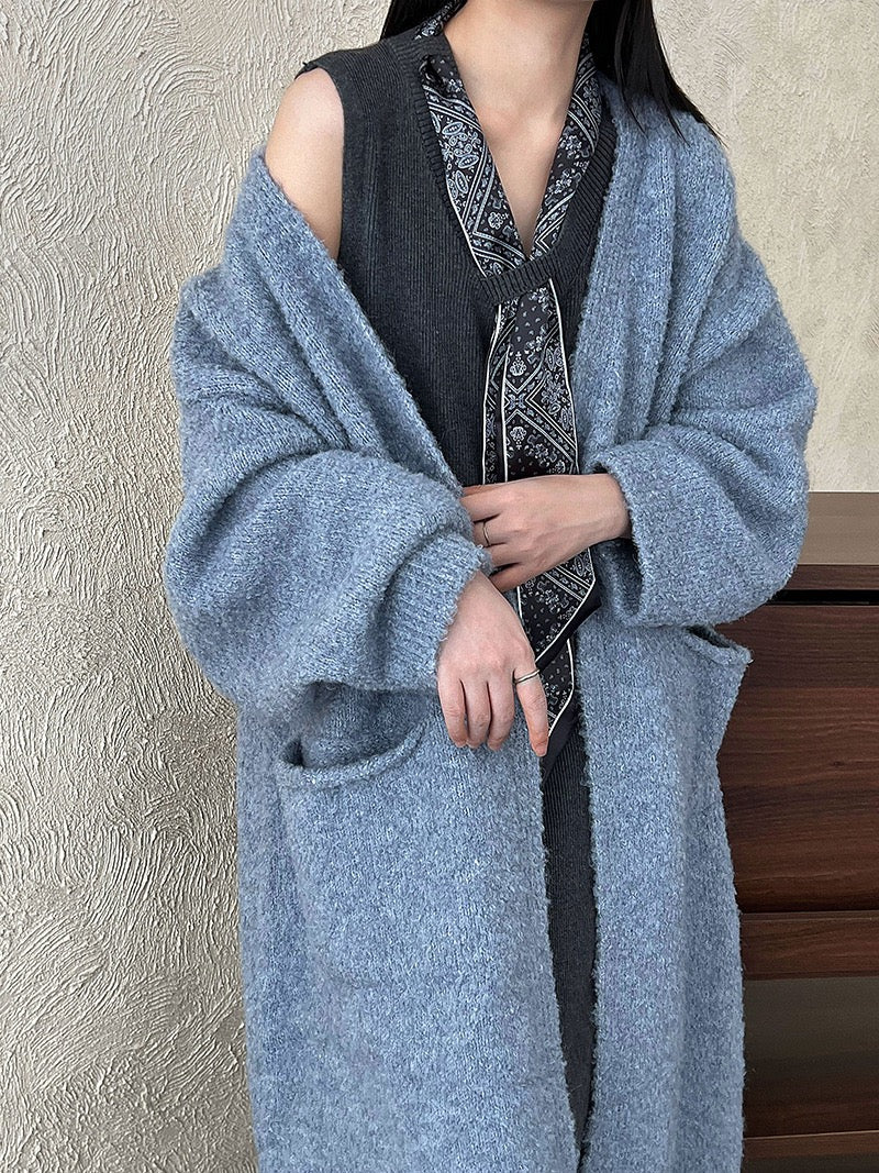 Loose Soft Cashmare Long Knitted Cardigan